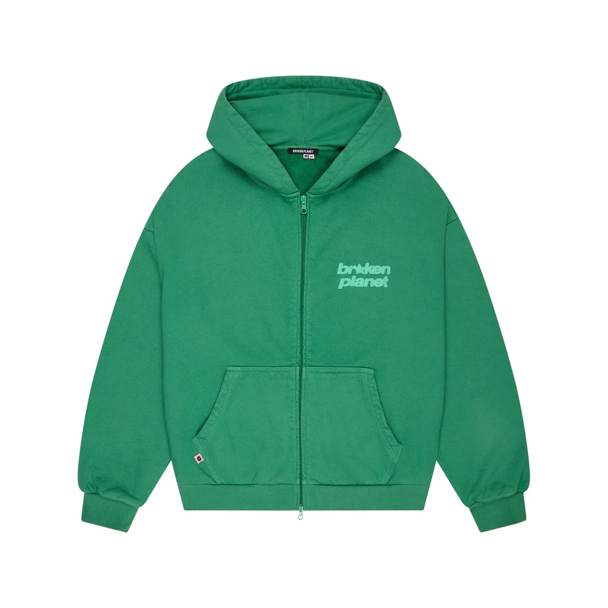 Broken Planet Star Logo Zip Up Hoodie Green