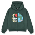 Broken Planet Zip Up Hoodie My Planet Emerald Green